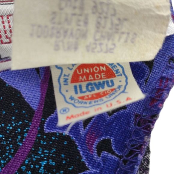 Vintage 80s Secretary Midi Dress Size S/M Rayon Purple Boho Floral Print - Picture 12 of 12